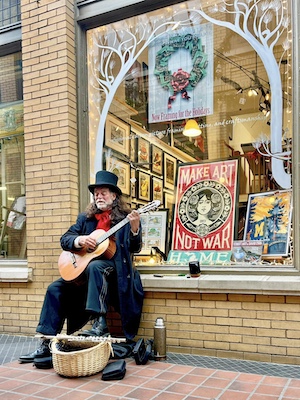 Nickels Arcade Busker.